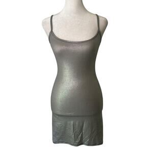 SKIMS silver sparkly mini bodycon dress size S